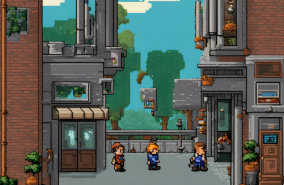 A scene from an 8-bit video game